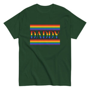 Green shirt with rainbow 'Daddy' design