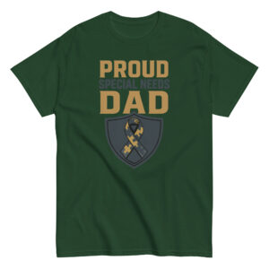 Green shirt, Proud Special Needs Dad design.