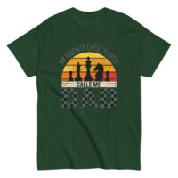 Green t-shirt with chess player dad design