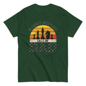 Green t-shirt with chess player dad design