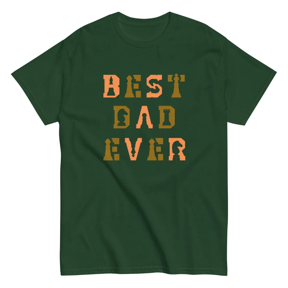 Green shirt with 'Best Dad Ever' design.