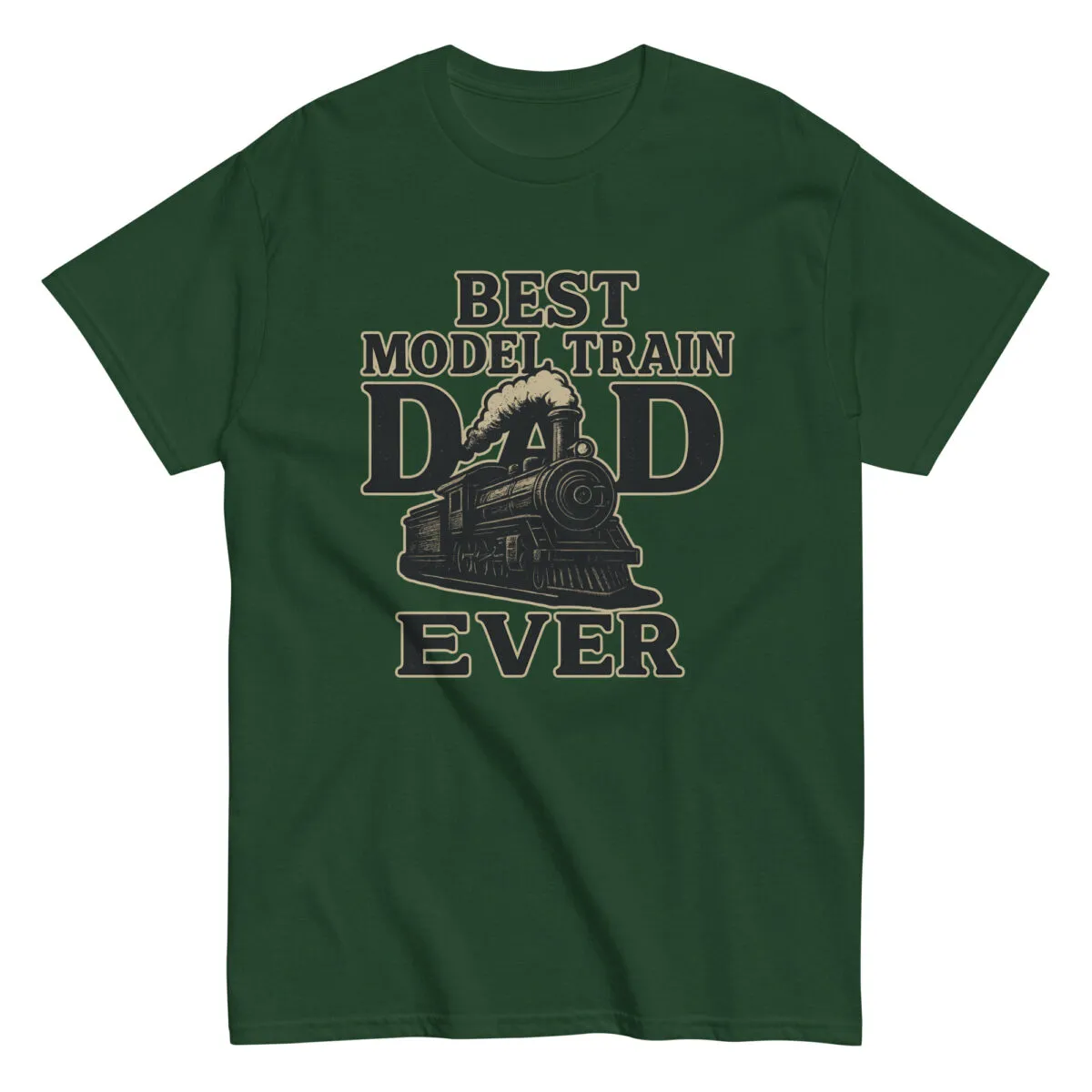Green T-shirt: Best Model Train Dad Ever design