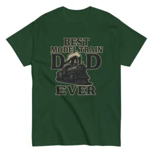 Green T-shirt: Best Model Train Dad Ever design