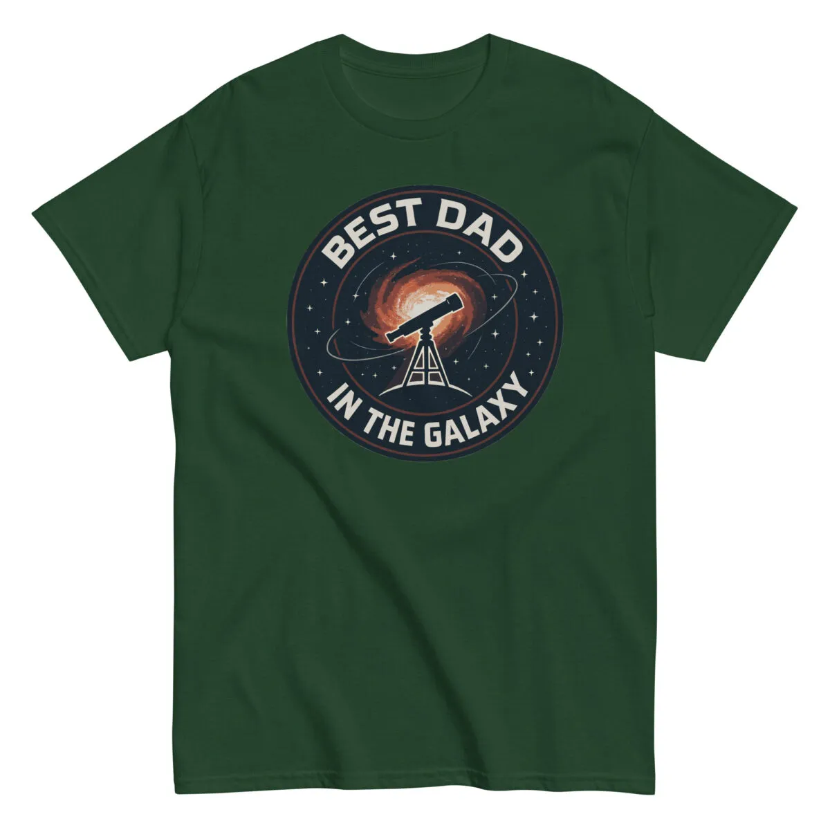 Green shirt, Best Dad in the Galaxy graphic