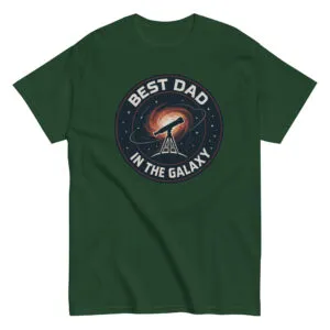 Green shirt, Best Dad in the Galaxy graphic