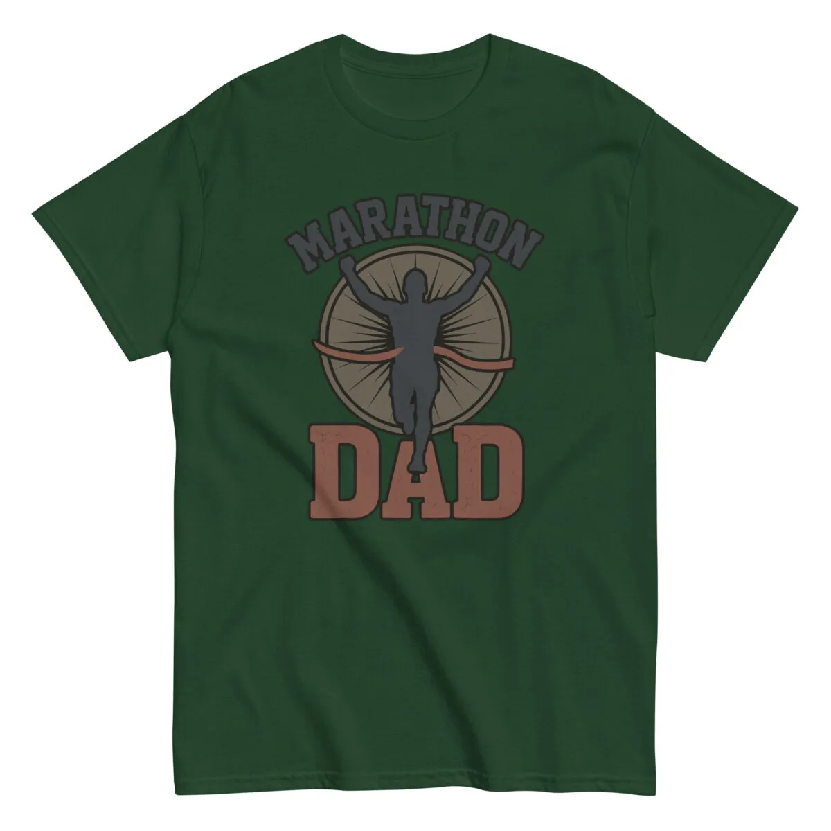 Green 'Marathon Dad' T-shirt with runner silhouette