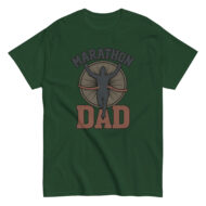 Green 'Marathon Dad' T-shirt with runner silhouette