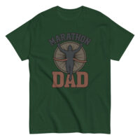 Green 'Marathon Dad' T-shirt with runner silhouette