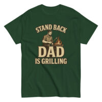Green T-shirt, 'Dad is Grilling' graphic