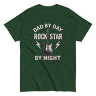 Green shirt with guitar, 'Dad by Day, Rockstar'