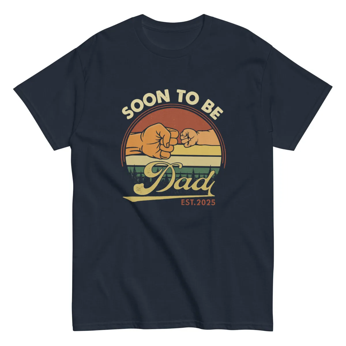 Soon-to-be dad t-shirt design, fist bump illustration.