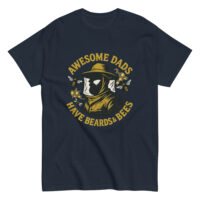 T-shirt with bee-themed awesome dads design.