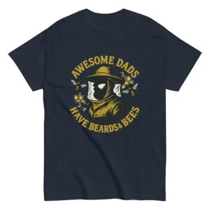 T-shirt with bee-themed awesome dads design.