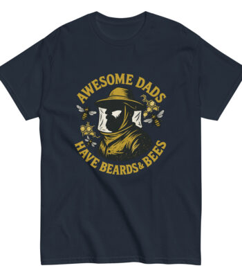 T-shirt with bee-themed awesome dads design.