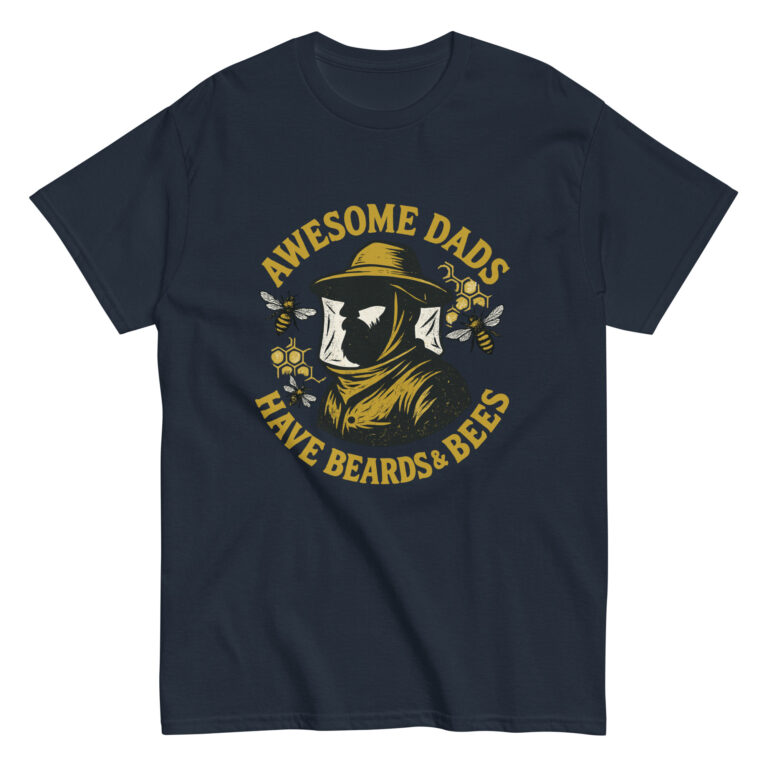 T-shirt with bee-themed awesome dads design.