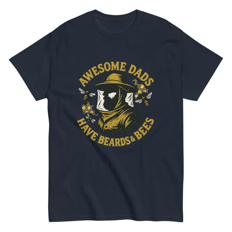 T-shirt with bee-themed awesome dads design.