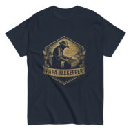 Papa Beekeeper t-shirt design with beekeeper graphic.