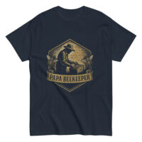 Papa Beekeeper t-shirt design with beekeeper graphic.