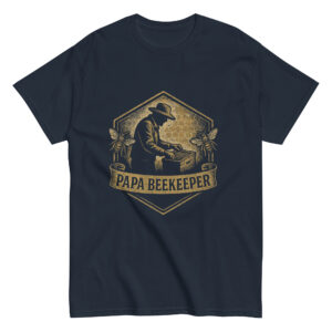 Papa Beekeeper t-shirt design with beekeeper graphic.