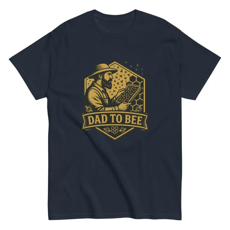 Navy t-shirt with dad bee graphic design