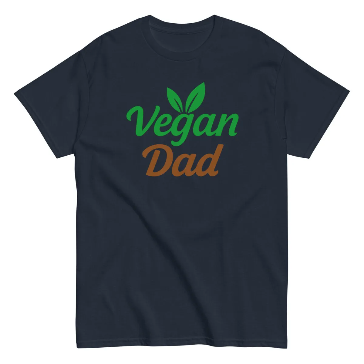 Navy T-shirt with 'Vegan Dad' design