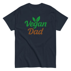 Navy T-shirt with 'Vegan Dad' design