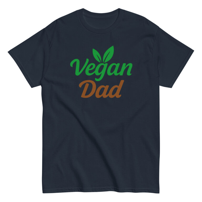 Navy T-shirt with 'Vegan Dad' design