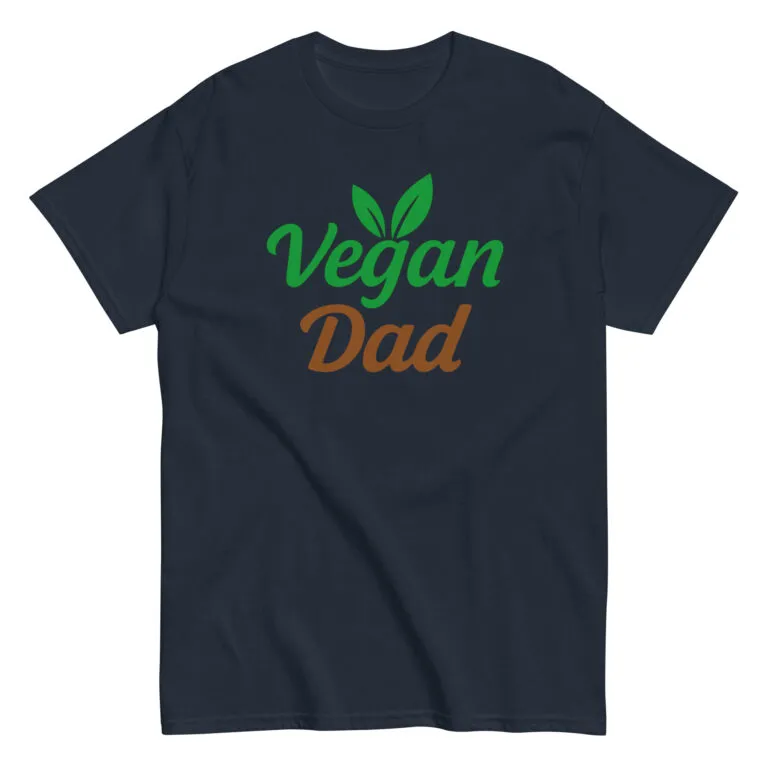 Navy T-shirt with 'Vegan Dad' design