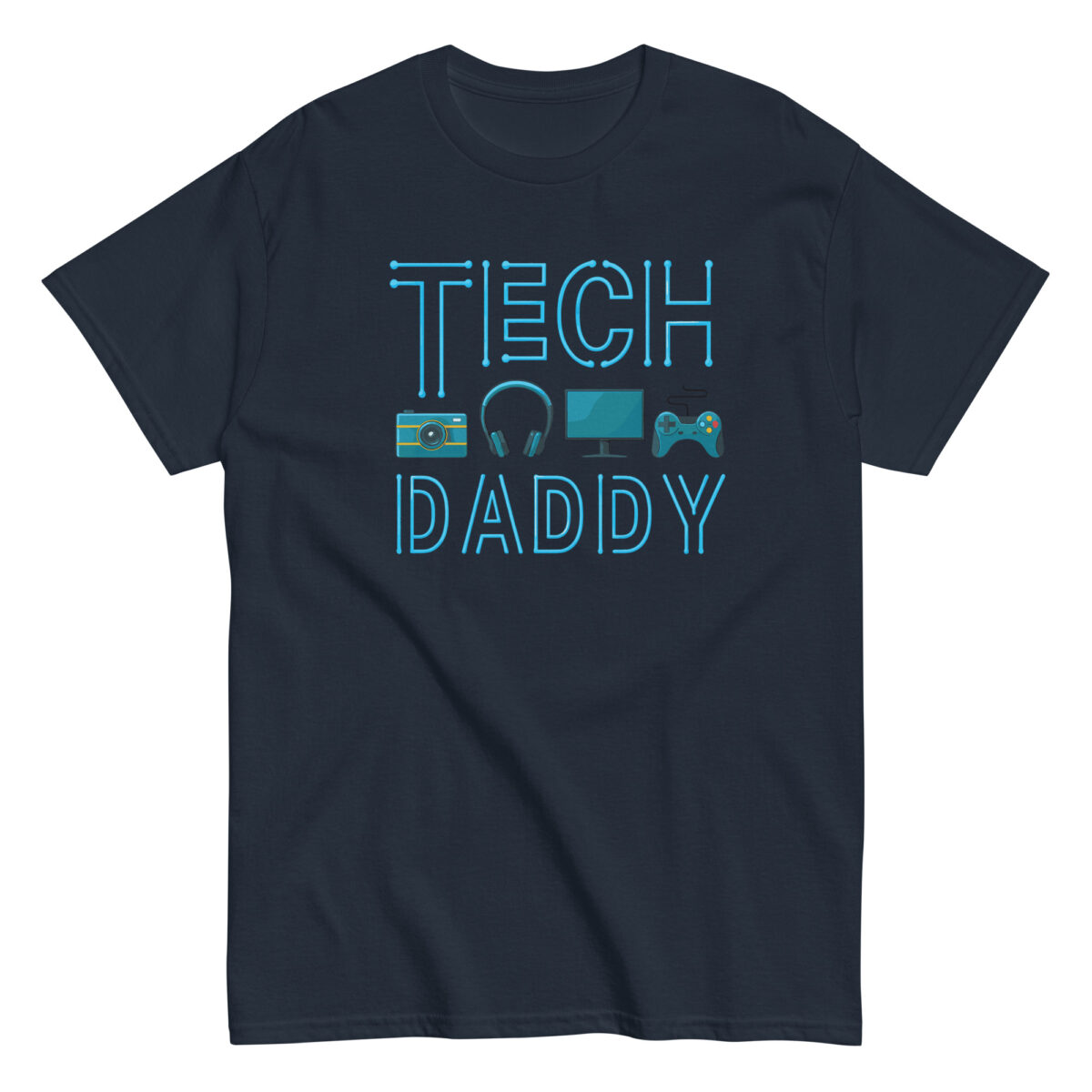 Navy T-shirt with 'Tech Daddy' design