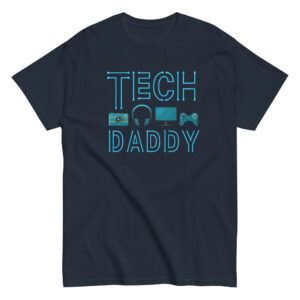 Navy T-shirt with 'Tech Daddy' design