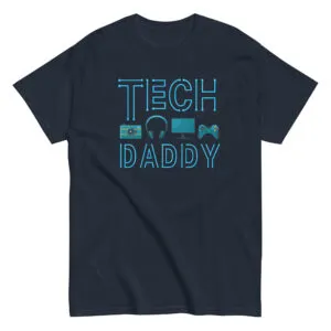 Navy T-shirt with 'Tech Daddy' design