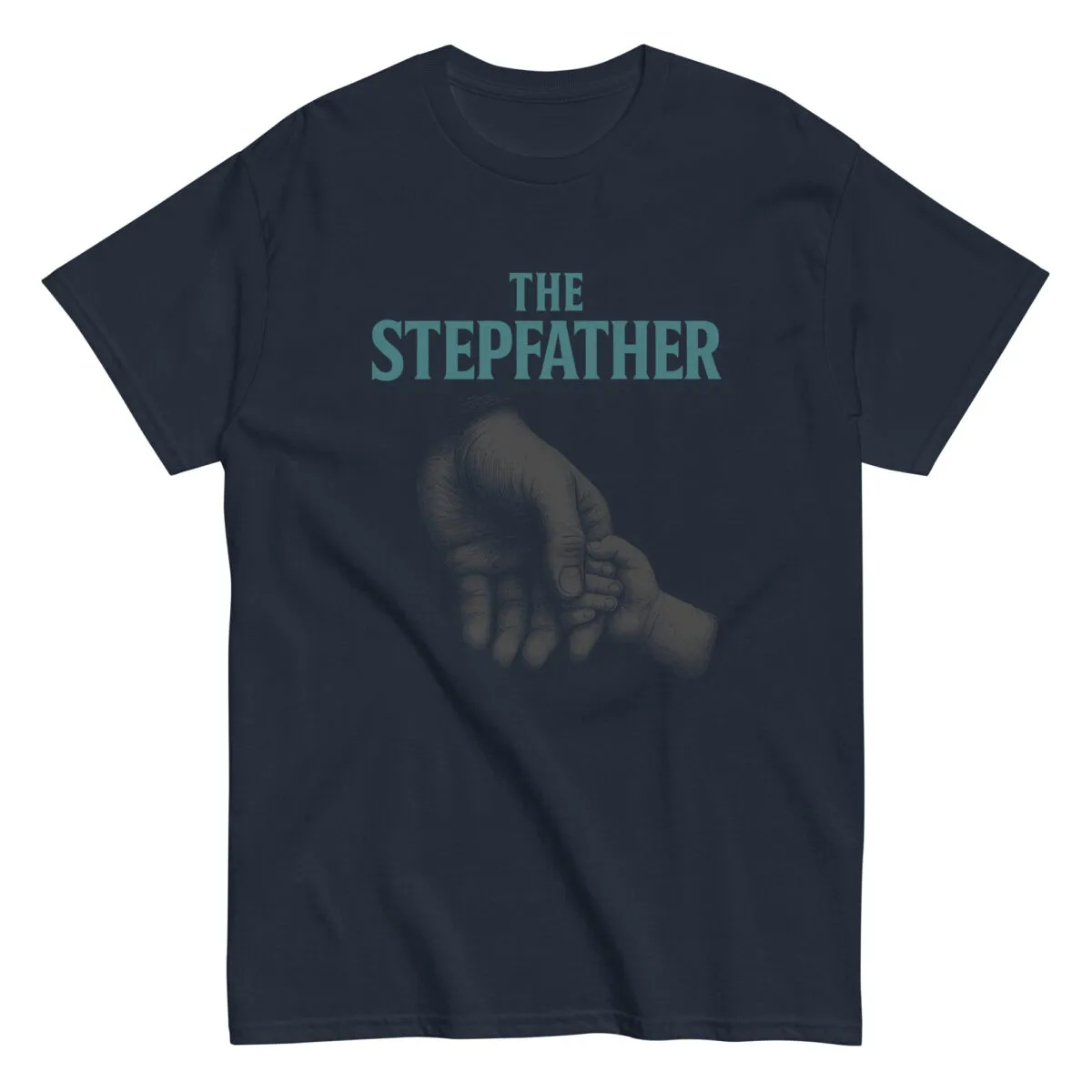 Navy t-shirt with 'The Stepfather' design.