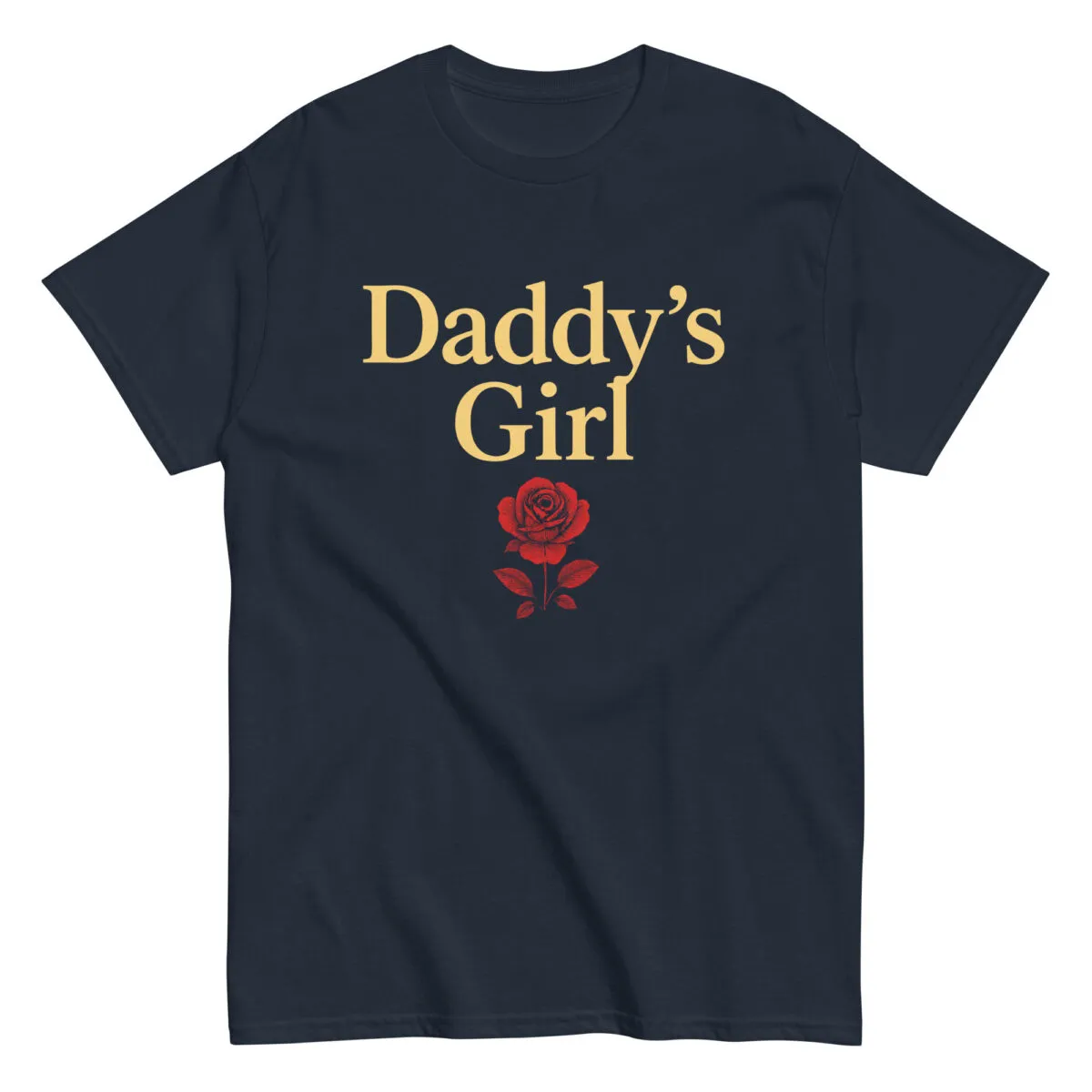 Daddy's Girl t-shirt with red rose design.