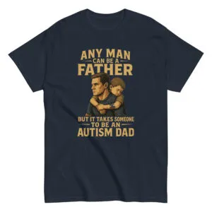 T-shirt with father and child autism message.