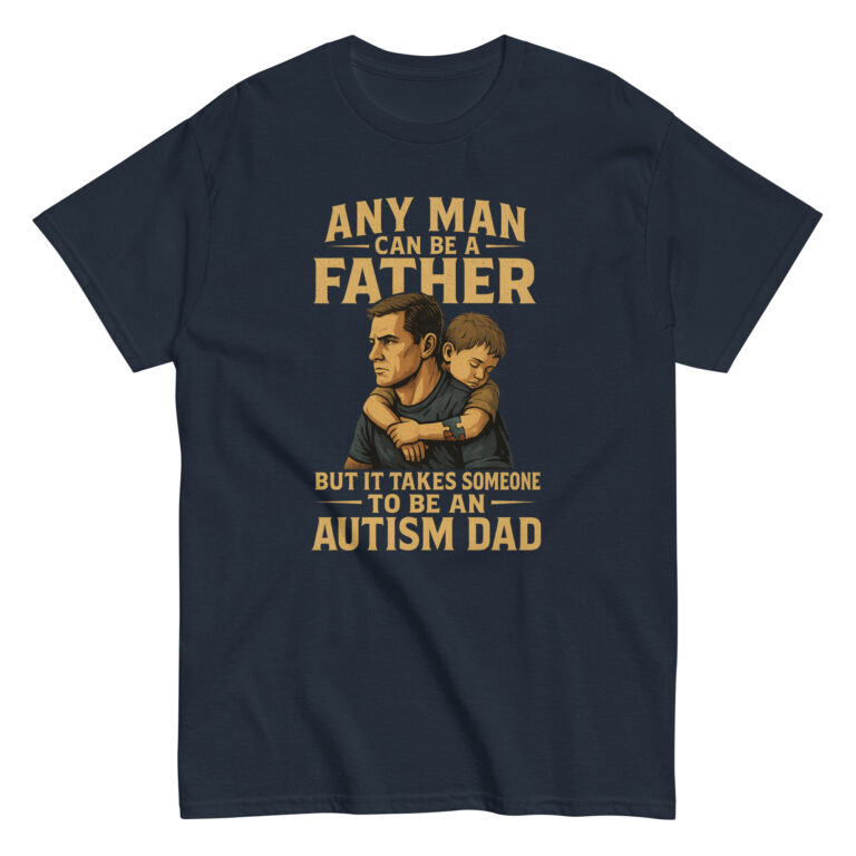 T-shirt with father and child autism message.