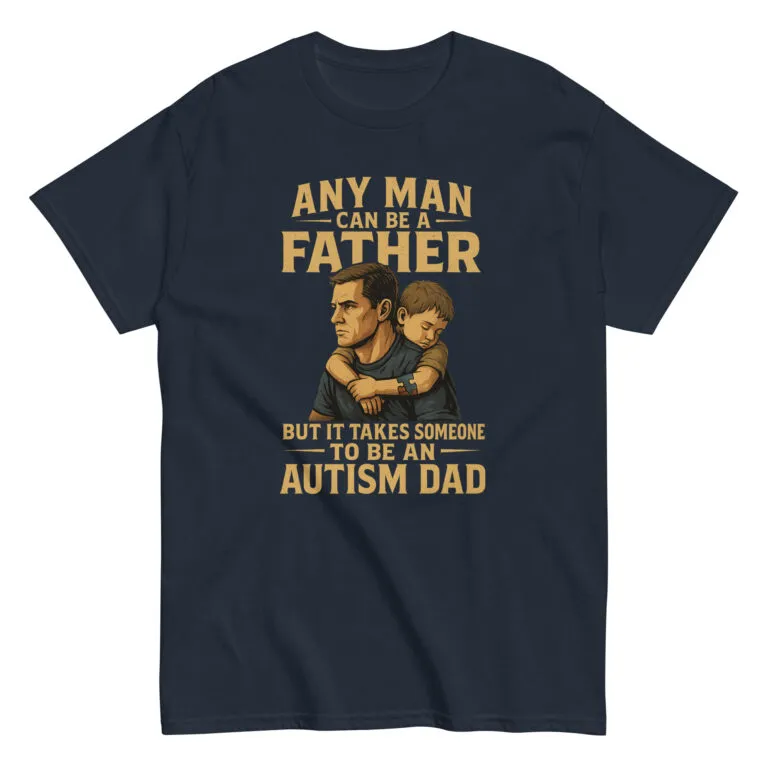 T-shirt with father and child autism message.