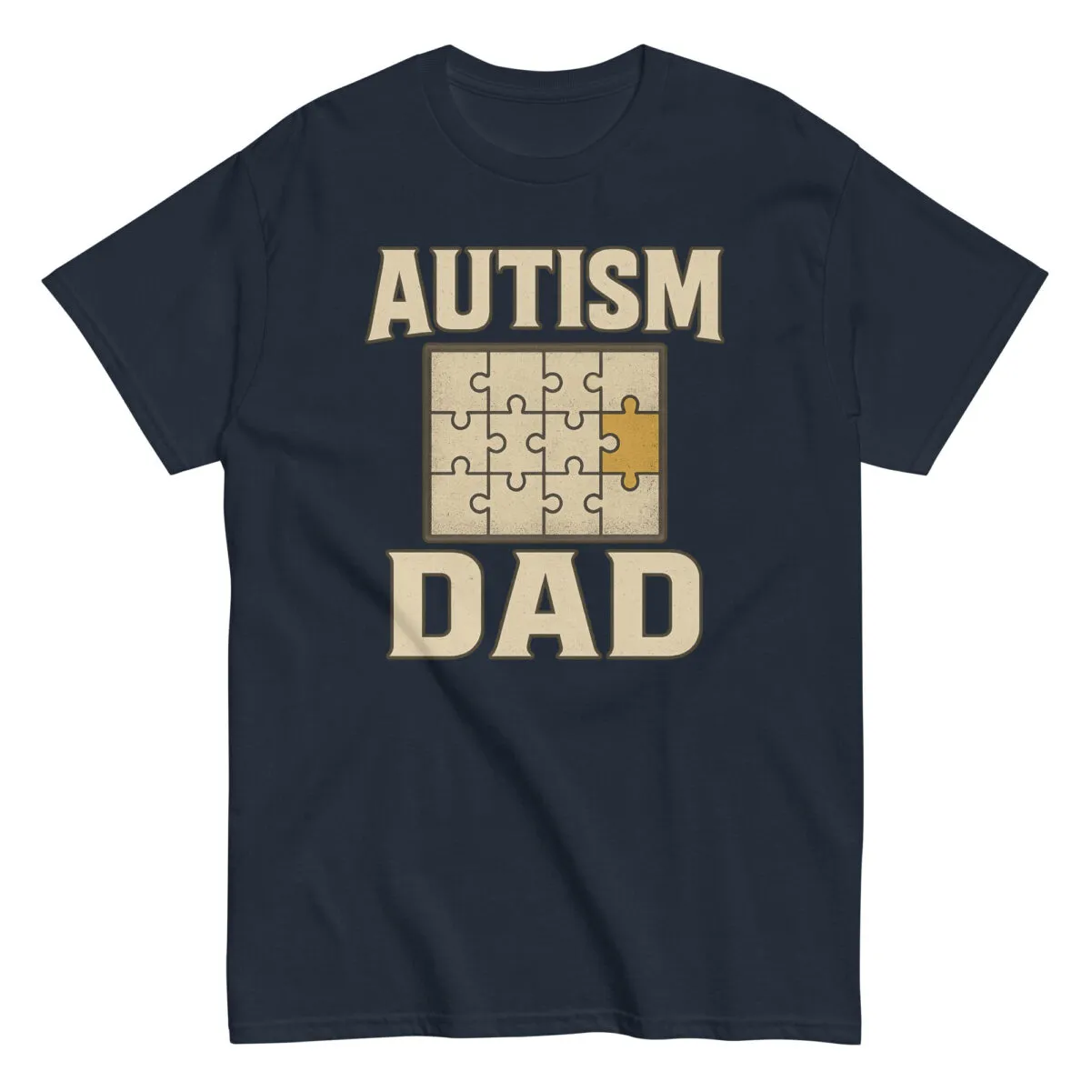 Autism Dad shirt with puzzle design
