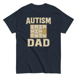Autism Dad shirt with puzzle design
