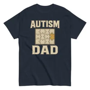 Autism Dad shirt with puzzle design