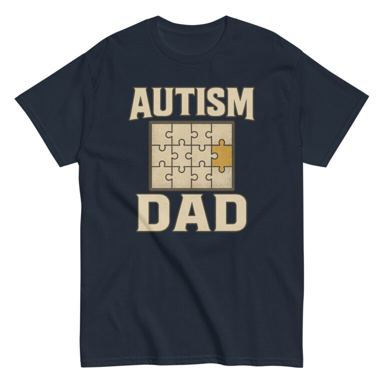 Autism Dad shirt with puzzle design