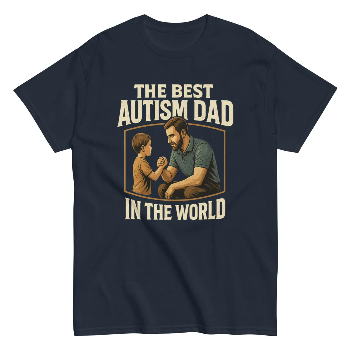 Navy shirt with 'Best Autism Dad' design