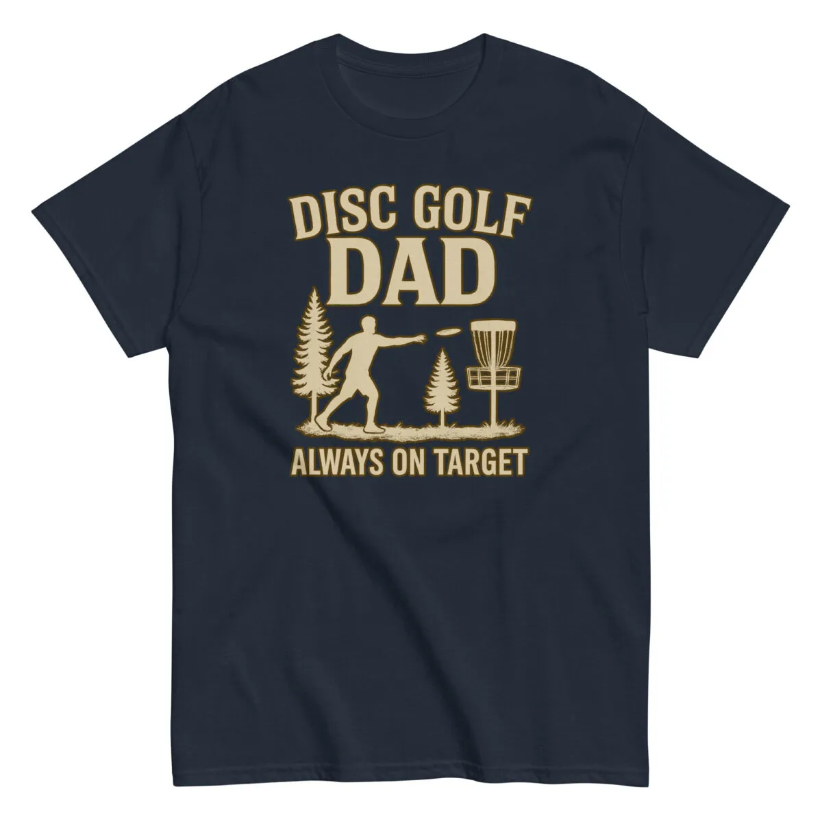 Disc Golf Dad T-shirt with player silhouette.