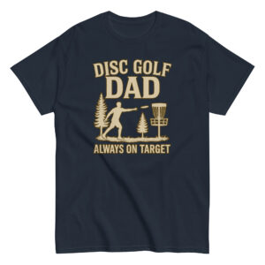 Disc Golf Dad T-shirt with player silhouette.