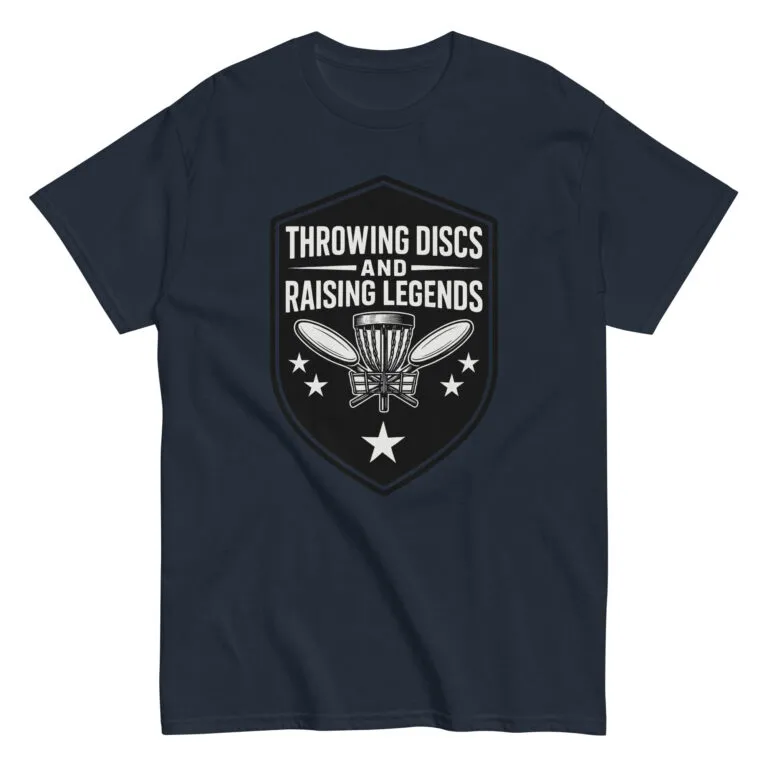 Disc golf T-shirt with motivational design