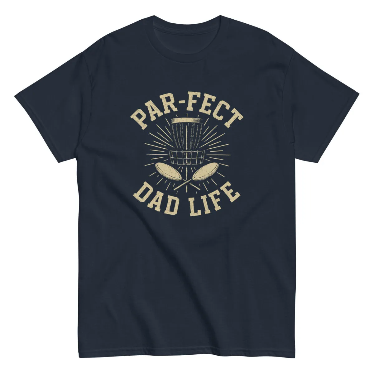 Par-fect Dad Life disc golf t-shirt design.