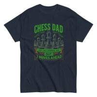 Navy t-shirt with 'Chess Dad' design