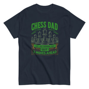 Navy t-shirt with 'Chess Dad' design
