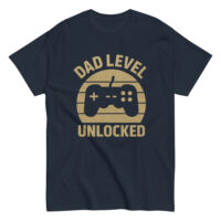 T-shirt with 'Dad Level Unlocked' and game controller