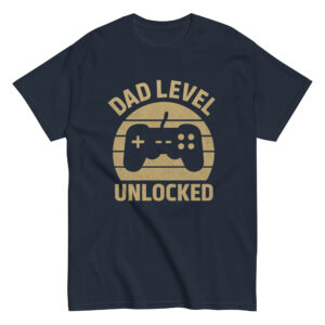 T-shirt with 'Dad Level Unlocked' and game controller