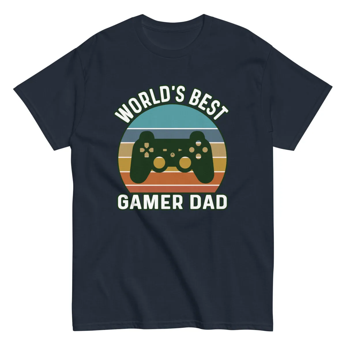 World's Best Gamer Dad T-shirt with controller design